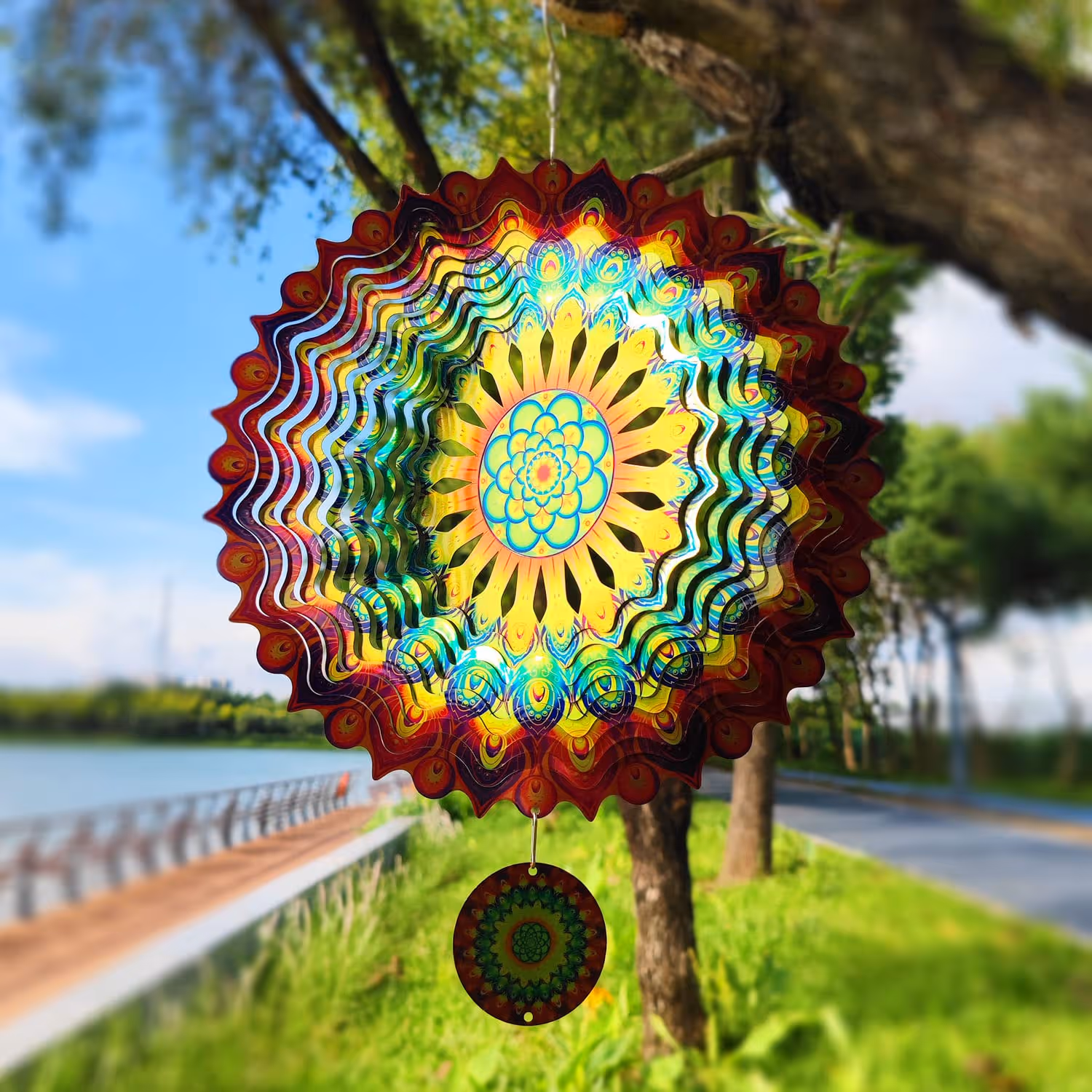 Stainless Steel Wind Spinner - Stunning 3D Effect